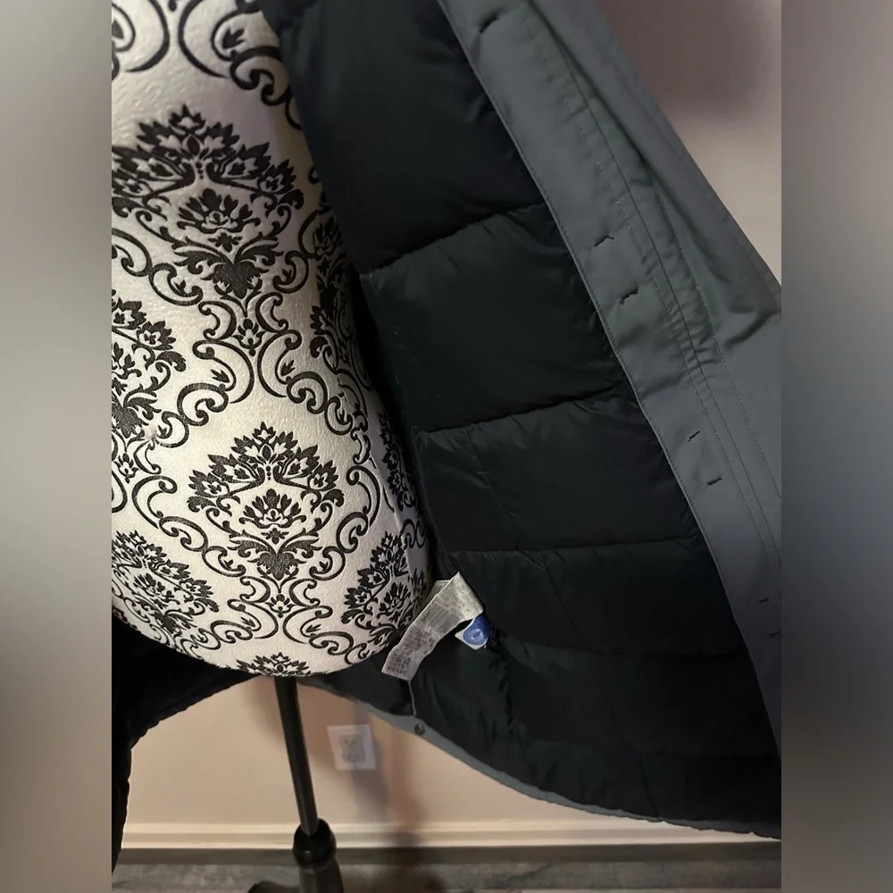 Women's Gray Parka with Fur Trim - Picture 16 of 16